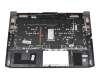 Teclado incl. topcase DE (alemán) negro/transparente/negro con retroiluminacion original para Acer Predator Triton 500 (PT515-51)