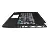 Teclado incl. topcase DE (alemán) negro/transparente/negro con retroiluminacion original para Acer Predator Triton 500 (PT515-51)