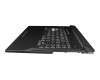 Teclado incl. topcase DE (alemán) negro/transparente/negro con retroiluminacion original para Asus ROG Strix G531GV