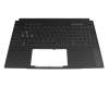 Teclado incl. topcase DE (alemán) negro/transparente/negro con retroiluminacion original para Asus TUF Gaming A15 FA507NUR
