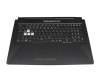 Teclado incl. topcase DE (alemán) negro/transparente/negro con retroiluminacion original para Asus TUF Gaming A17 FA706QR