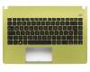 Teclado incl. topcase DE (alemán) negro/verde original para Asus F401A