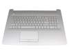 Teclado incl. topcase DE (alemán) plateado/plateado (DVD) para HP 17-by4000