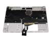 Teclado incl. topcase DE (alemán) plateado/plateado (Fingerprint) original para HP 15s-eq3000
