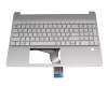 Teclado incl. topcase DE (alemán) plateado/plateado (Fingerprint) original para HP Pavilion 15-cw1300