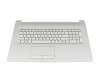 Teclado incl. topcase DE (alemán) plateado/plateado (PTP) original para HP 17-by4000