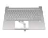 Teclado incl. topcase DE (alemán) plateado/plateado con retroiluminacion original para Acer Swift 3 (SF314-42)