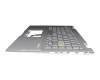 Teclado incl. topcase DE (alemán) plateado/plateado con retroiluminacion original para Asus VivoBook Flip 14 TP470EZ