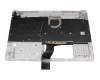 Teclado incl. topcase DE (alemán) plateado/plateado con retroiluminacion original para HP 15s-fq5000