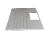 Teclado incl. topcase DE (alemán) plateado/plateado con retroiluminacion original para HP Envy 13-ah1700