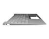 Teclado incl. topcase DE (alemán) plateado/plateado con retroiluminacion original para HP Pavilion 14-dv0000