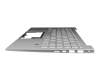 Teclado incl. topcase DE (alemán) plateado/plateado con retroiluminacion original para HP Pavilion 14-dv0000