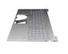 Teclado incl. topcase DE (alemán) plateado/plateado con retroiluminacion original para HP Pavilion 15-eg3000
