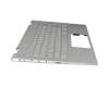 Teclado incl. topcase DE (alemán) plateado/plateado con retroiluminacion original para HP Pavilion x360 14-cd0600