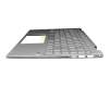 Teclado incl. topcase DE (alemán) plateado/plateado con retroiluminacion original para HP Pavilion x360 14-dw1000