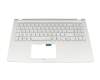Teclado incl. topcase DE (alemán) plateado/plateado original para Asus F1500EA