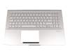 Teclado incl. topcase DE (alemán) plateado/rosé con retroiluminacion original para Asus X531FA
