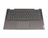 Teclado incl. topcase FR (francés) gris/canaso con retroiluminacion original para Lenovo Yoga C740-14IML (81TC)