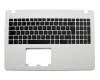 Teclado incl. topcase FR (francés) negro/blanco original para Asus F550LNV