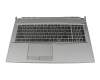 Teclado incl. topcase FR (francés) negro/canaso con retroiluminacion original para MSI Modern 14 B4M/B4MW (MS-14DK)
