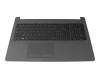 Teclado incl. topcase FR (francés) negro/canaso original para HP 250 G6