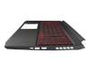 Teclado incl. topcase FR (francés) negro/negro con retroiluminacion original para Acer Nitro 5 (AN515-44)