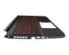 Teclado incl. topcase FR (francés) negro/negro con retroiluminacion original para Acer Nitro 5 (AN515-44)