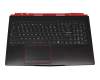 Teclado incl. topcase FR (francés) negro/negro con retroiluminacion original para MSI GE63 RGB 8SF/8SG/8SE (MS-16P7)