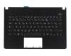 Teclado incl. topcase FR (francés) negro/negro original para Asus X301A