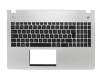Teclado incl. topcase FR (francés) negro/plateado con retroiluminacion original para Asus N56VJ