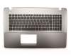 Teclado incl. topcase FR (francés) negro/plateado original para Asus F750LB