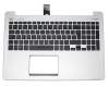 Teclado incl. topcase FR (francés) negro/plateado original para Asus K551LB