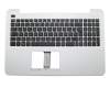 Teclado incl. topcase FR (francés) negro/plateado original para Asus R556LF