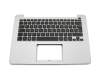 Teclado incl. topcase FR (francés) negro/plateado original para Asus X302UJ