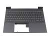 Teclado incl. topcase FR (francés) plateado/negro con retroiluminacion original para HP Victus 16-e1000