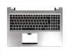 Teclado incl. topcase GR (griego) negro/plateado original para Asus K56CA