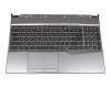 Teclado incl. topcase IT (italiano) negro/canaso con retroiluminacion original para MSI GP65 9SD (MS-16U1)