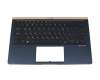 Teclado incl. topcase RU (ruso) negro/azul con retroiluminacion original para Asus UX433FA