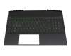 Teclado incl. topcase RU (ruso) negro/negro con retroiluminacion original para HP Pavilion Gaming 15-dk0000