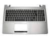 Teclado incl. topcase SLO (eslovaco) negro/plateado original para Asus K56CA