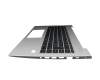 Teclado incl. topcase SP (español) negro/plateado con retroiluminacion original para HP ProBook 445 G7