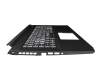 Teclado incl. topcase UA (ucraniano) negro/blanco/negro con retroiluminacion original para Acer Nitro 5 AN517-41