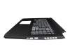 Teclado incl. topcase UA (ucraniano) negro/blanco/negro con retroiluminacion original para Acer Nitro 5 AN517-41