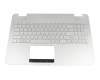 Teclado incl. topcase UA (ucraniano) plateado/plateado con retroiluminacion original para Asus N551JX