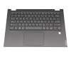 Teclado incl. topcase US (Inglés) gris/canaso con retroiluminacion US International original para Toshiba Satellite S50W-C