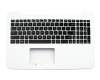 Teclado incl. topcase US (Inglés) negro/blanco original para Asus K555LJ