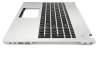 Teclado incl. topcase US (Inglés) negro/plateado con retroiluminacion original para Asus N56VJ