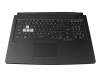 Teclado incl. topcase US (Inglés) negro/transparente/canaso con retroiluminacion original para Asus TUF Gaming A17 FA706QR