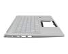 Teclado incl. topcase US (Inglés) plateado/plateado con retroiluminacion original para Acer Swift 3 (SF314-43)