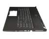 V143422FK1 teclado incl. topcase original Sunrex DE (alemán) negro/negro con retroiluminacion